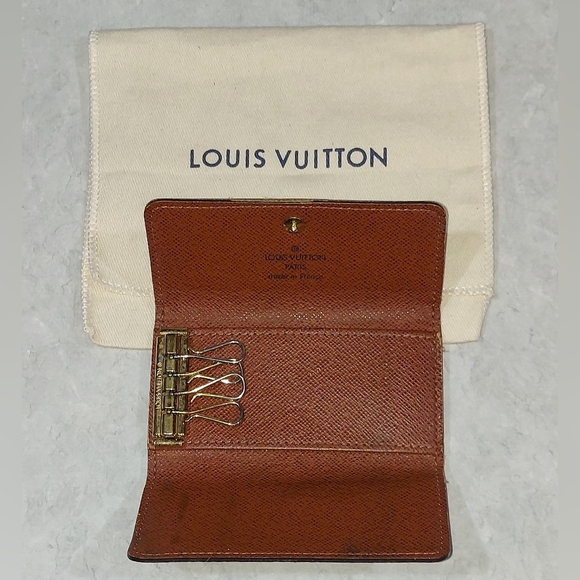 EUC LOUIS VUITTON 4 KEY HOLDER POUCH / WALLET  WITH DUST POUCH DATE CODE FL0095 - Picture 6 of 9